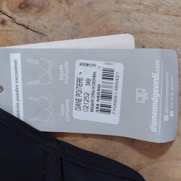 Diane Poitiere Black Strapless Push Up Bra Brassier Media Copa Size 34B NWT - Picture 2 of 9